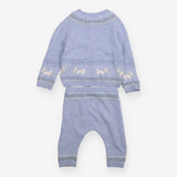 Knit Sweater and Legging Set Light Blue Dogs