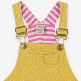 Dungarees Shortie Yellow Cord with Spots