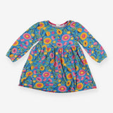 Dress blue large flowers
