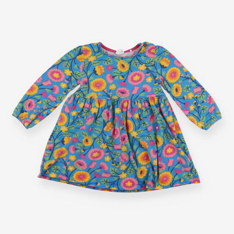 Dress blue large flowers