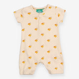 Jersey Shortie Romper Cream with Yellow Ducks