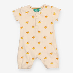 Jersey Shortie Romper Cream with Yellow Ducks
