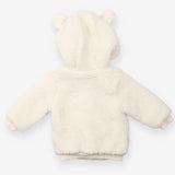Cream fleece hooded jacket