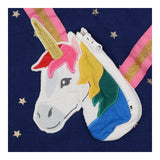 Sweatshirt Navy Gold Stars and Unicorn Bag