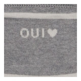 Rubi Grey White Sweater Premium Knit zip detail