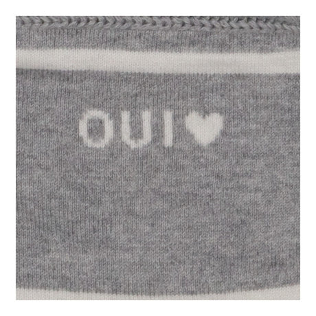 Rubi Grey White Sweater Premium Knit zip detail