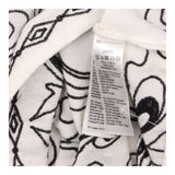 Top Ivory Black Floral Embroidered V-Neck Short Sl