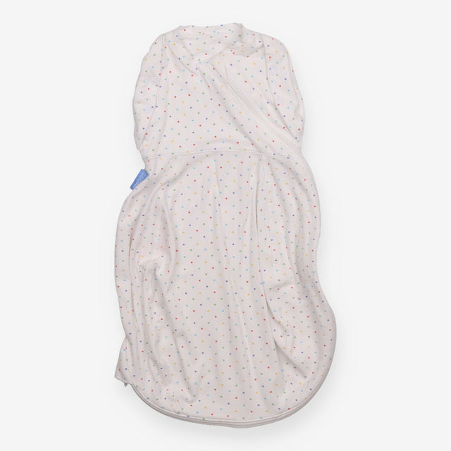 White Sleeping Bag with Colourful Spots