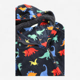 Onesie navy fleece with colourful dinosaur