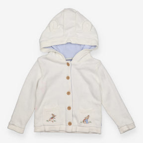 Cardigan Hooded White Peter Rabbit Blue Stripe 