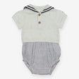 Romper White Blue Stripe Sailor