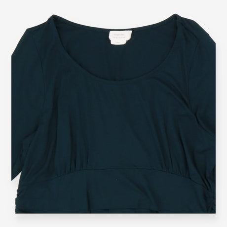 Forest green maternity/nursing dress mid length sl