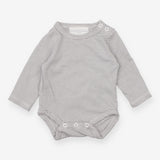 Bodysuit Long sleeved Grey and White Stripes 