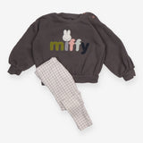 Miffy Grey Sweatshirt and White Check Leggings