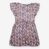 Purple Paisley Short Sleeve Midi Dress