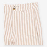 Linen Trousers Neutral Stripe Straight Leg