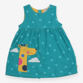 Blue Cord Giraffe Pinafore