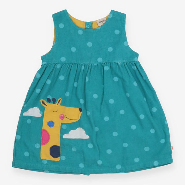 Blue Cord Giraffe Pinafore