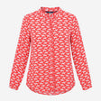 Shirt Long Sleeve Dog Print Red White