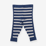 Leggings knit blue white stripe knit