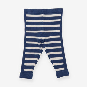 Leggings knit blue white stripe knit