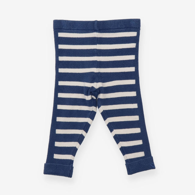 Leggings knit blue white stripe knit