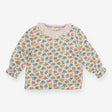 T-Shirt Long Sleeve Collared White Floral