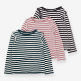 Green, Pink and Brown Striped Long Sleeves 3 Pack