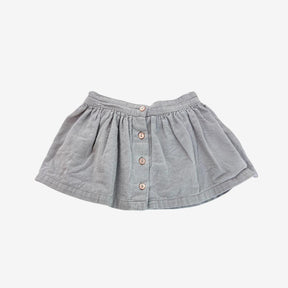 Grey Cord Skirt with Buttons
