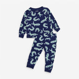 Pyjamas blue green crocodiles