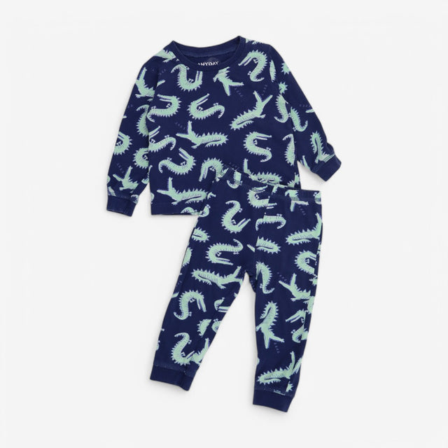 Pyjamas blue green crocodiles
