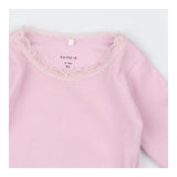 Pink Lace Neck Bodysuit