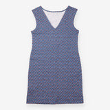 Dress Blue Floral Print Sleeveless Cotton Shift
