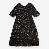 Maxi Dress Black Gold Star Print V-neck