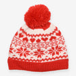 Bobble Hat Red Fairisle