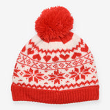Bobble Hat Red Fairisle