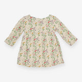 Cream Long Sleeve Dress with Florals