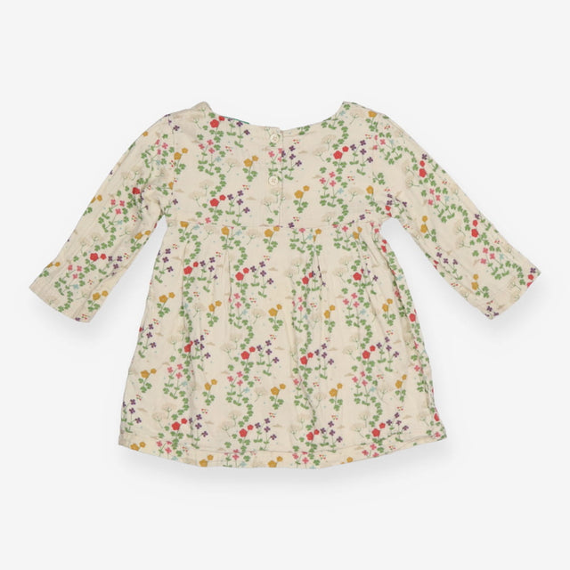 Cream Long Sleeve Dress with Florals