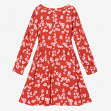 Maternity Dress Rust Pink Floral Long Sleeve Smock