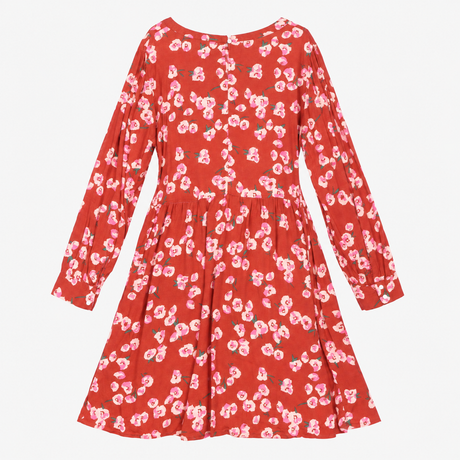 Maternity Dress Rust Pink Floral Long Sleeve Smock