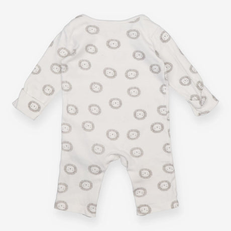 Jersey Romper White with grey lion faces
