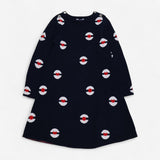 Sweater Dress Navy Patterned Balls