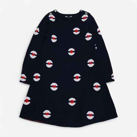 Sweater Dress Navy Patterned Balls