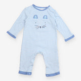 Blue Striped Bunny Sleepsuit