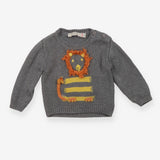 Sweater grey Lion 3D orange mane