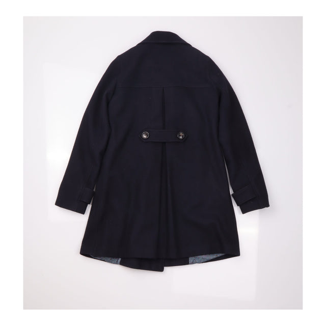 Double Breasted Pea Coat Black Wool Blend