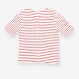 Scoop neck T-shirt Red and White Stripes