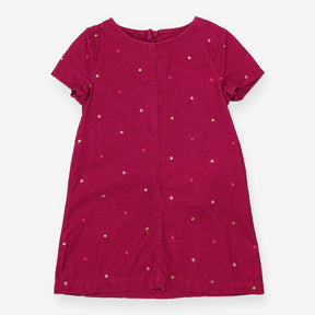 Cord Shift Dress Pink with Spots