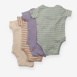 Bodysuits 5 pc ribbed SS stripes