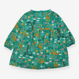 Dress long sleeves green giraffe in forest